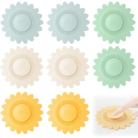 Lntyq Universal-Abflussstopfen: 8 Stück Silikon-Abflussstopfen, Küchenspülen-Stopper, Waschbecken-Stopper mit Haarsieb, geeignet für Waschbecken, Waschbecken, Badewannenabflüsse