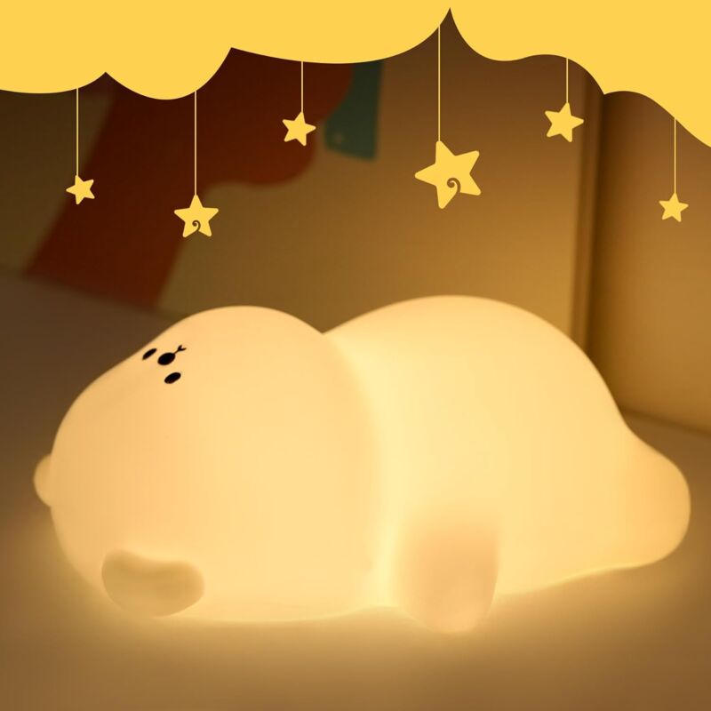Lntyq - Veilleuse bébé maternité Rechargeable veilleuse enfant Lampe, 7 Couleurs led veilleuse, Silicone Lampe de Chevet Tactile pour Enfants Adulte