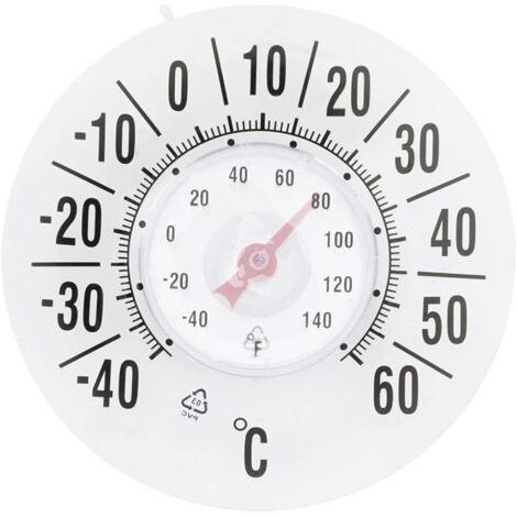 Lntyq Verbessertes Fensterthermometer für außen und innen – transparent – batterielos – Außentemperaturmonitor – Fensterthermometer mit Saugnapf für die Außentemperatur
