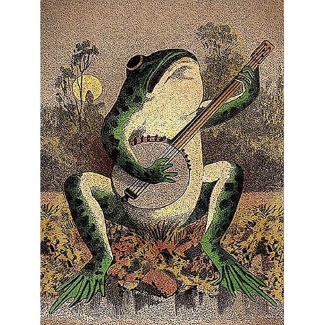 Lntyq Vintage Banjo Frosch Kunst Poster Leinwand Malerei Kreativität Poster und Druck Wand Kunst Bild für Wohnzimmer Hause Dekoration