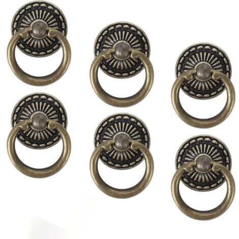 Lntyq Vintage-Möbelgriffe, Vintage-Schubladenknöpfe, Schranktürknöpfe, antike Kommodengriffe, Retro-Schubladengriffe aus Zinklegierung in Bronze-Optik, Vintage-Möbelgriffe für Küchenschränke