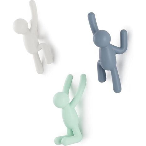 Lntyq Wandhaken – Dekorative Wandhaken für Mäntel, Schals, Rucksäcke, Handtücher und mehr, 3er-Set, Pastell-Mehrfarben