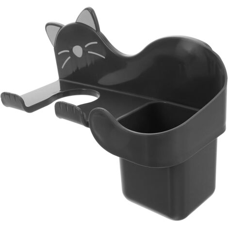 Lntyq Wandhalterung für Haartrockner, Haartrockner-Organizer, universelle Haartrocknerhalterung, ABS-Wandhalterung, Schwarz, 24 x 12 x 9 cm