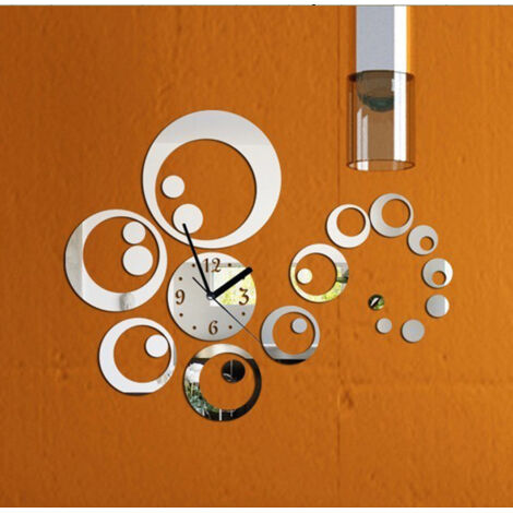 Lntyq Wanduhren Dekor, Wohnzimmer Wanddekoration, Wohndekoration für Wohnzimmer, Wanduhr für Wohnzimmer Dekor Silber