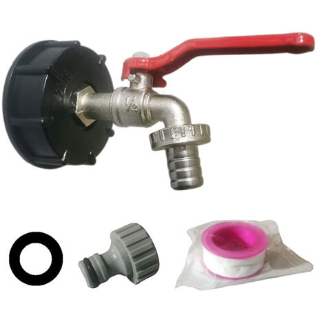 Lntyq Wasserhahntank 1000L S60X6 IBC Hahnanschluss, Ablauftankadapter, für Gartenwasserhahn, für Tankadapter (1 Stück)