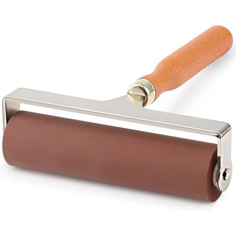Lntyq Weiche Gummiwalze, ideal für Bau-, Druck-, Farb- und Stempelwerkzeuge (braun, 15 cm)