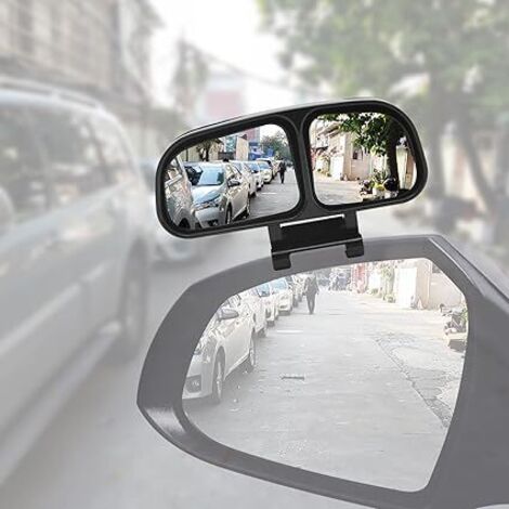 Lntyq Weitwinkel-Toter-Winkel-Spiegel fürs Auto, 2-in-1-Toter-Winkel-Spiegel für Rückspiegel mit einstellbarem Winkel, Auto-Zusatzspiegel für Auto, SUV, Wohnmobil, links, 1 Stück