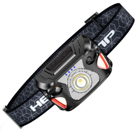 Lntyq Wiederaufladbare LED-Stirnlampe, wasserdichte LED-Stirnlampe, multifunktionale LED-Stirnlampe, wiederaufladbare Stirnlampe für den Außenbereich, Stirnlampe mit verstellbarem Strahl, Stirnlampe f