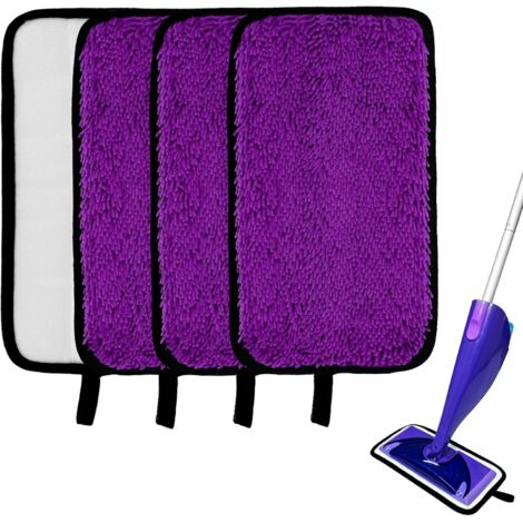 Lntyq Wiederverwendbare Reinigungspads, kompatibel mit Swiffer Wet Jet Mop, 4er-Pack Mikrofaser-Wet Jet Pad-Nachfüllungen für den Nass- und Trockengebrauch, Ersatzpads für Swiffer WetJet