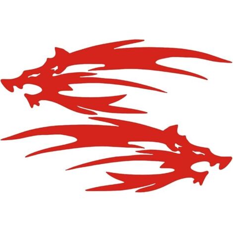 Lntyq Wolf Flamme Reflektierender Motorradaufkleber, Personalisierter Wasserdichter Autoaufkleber Kreative Außendekoration Grafikaufkleber Abziehbild Wandtattoo Dekoration, Rot