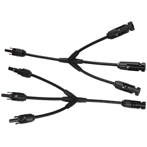 Lntyq Y-Solarpanel-Anschluss (1 bis 3), IP67, F/M/M und M/F/F, Solarpanel-Kabelanschlüsse Y-Verteiler, kompatibel mit 2,5 mm² – 6 mm² Solar-Photovoltaik-Anschlüssen, schwarz