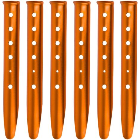 Lntyq Zeltheringe aus Aluminiumlegierung, U-förmige Sandheringe, 31 cm, 6 Stück, Befestigungspfähle für Schnee, Strand, Camping, Wandern (Orange – U-förmig – 31 cm)