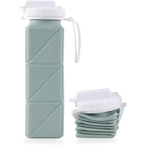 Lntyq Zusammenklappbare Silikon-Wasserflasche (620 ml)  BPA-freie, wiederverwendbare Flasche  Umweltfreundlich und kompakt  Kinder und Erwachsene  Ideal für Sport, Reisen, Wandern, Laufen, Camping