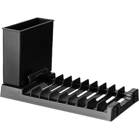 Lntyq Zusammenklappbarer Geschirrständer  Platzsparender Geschirrständer, Aufbewahrungsgestell, Küchenzubehör, Schwarz, PP-Material, 20,5 x 12 x 11 cm