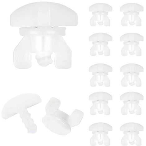 Lntyq Zwischenstopper 20 Stück weiß Gardinenstopper passend für bis zu 6 Gardinen mit Rolloschiene Mindestrollokammerbreite 16mm Höhe 6mm Endanschlag