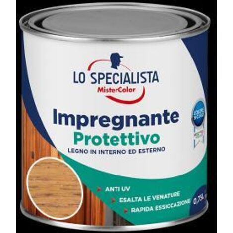 Lo specialista impregnante all'acqua 0,75 l castagno chiaro