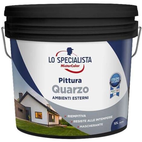 Lo Specialista Pittura al Quarzo 10L - Opaca, Resistente per Esterni