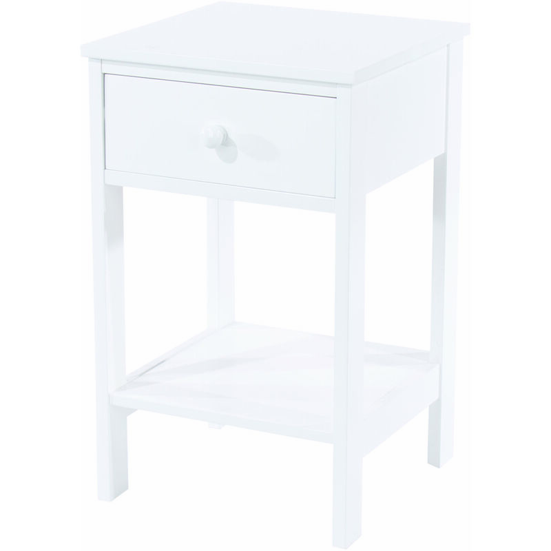 netfurniture - portal shaker 1 tiroir petite armoire de chevet - blanc
