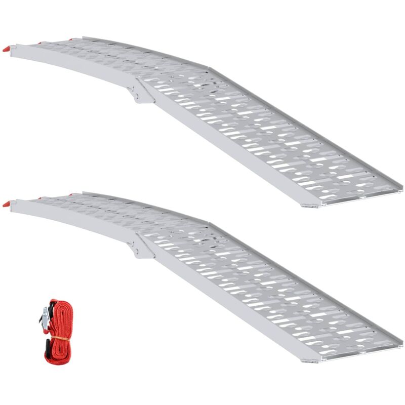 Foldable Motorcycle Ramp 340 kg per ramp 2 pcs Silver Aluminium vidaXL