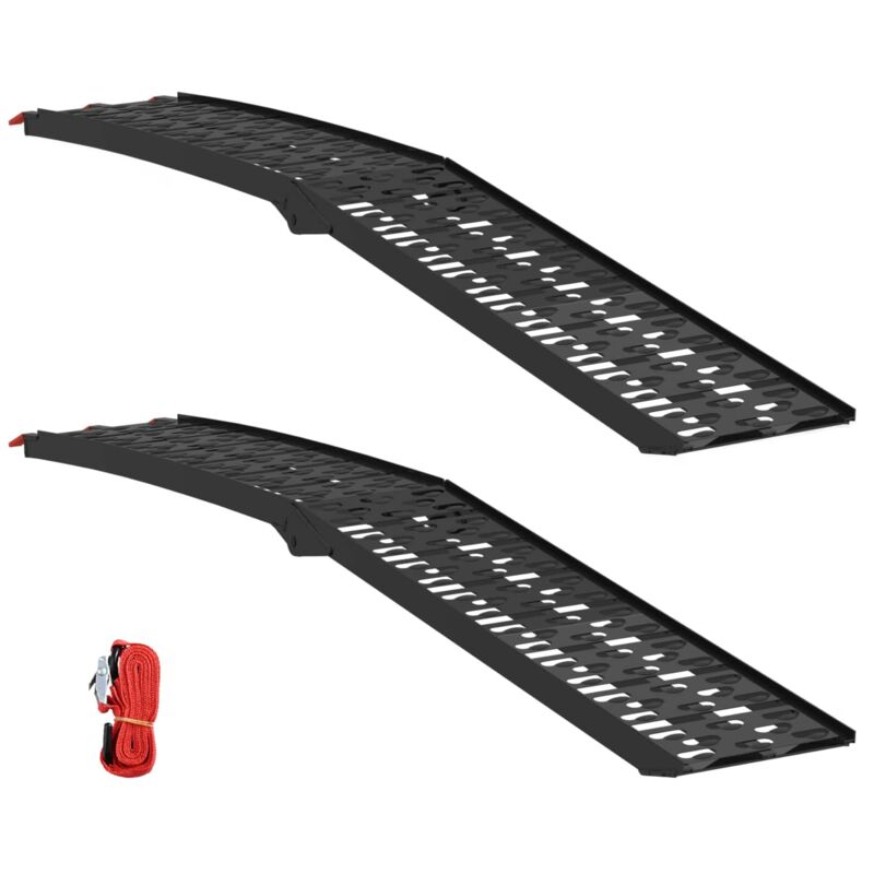 Foldable Motorcycle Ramp 340 kg per ramp 2 pcs Black Aluminium vidaXL