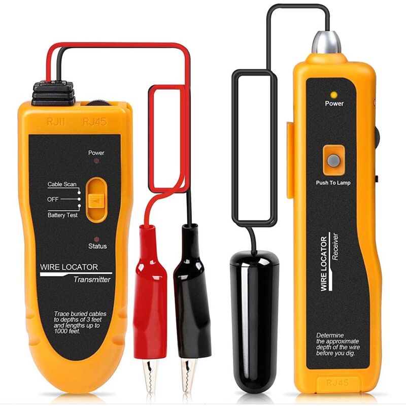 Localisateur de Câbles et Fils Souterrains, Testeur pour Clôtures d'animaux Domestiques, Jusqu'à 2-3 pieds de Profondeur et 1000 pie