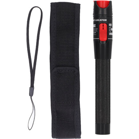 Localisateur de Fautes Visuel à Fibre Noire, Poignée Antidérapante Ergonomique, Stylo Testeur Lumière Rouge pour Fibre Optique HT-50 (Puissance 50mW)