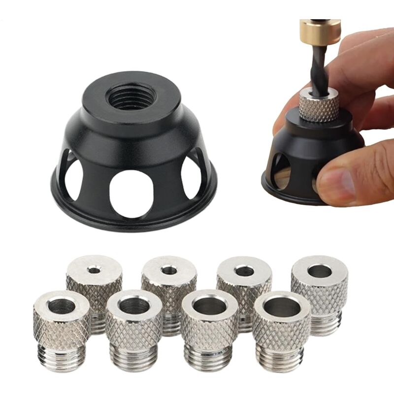 Localisateur de foret - Localisateur de trou de perçage à broche en alliage - Outil de perçage à main portable avec douille de perçage de 3 à 10 mm