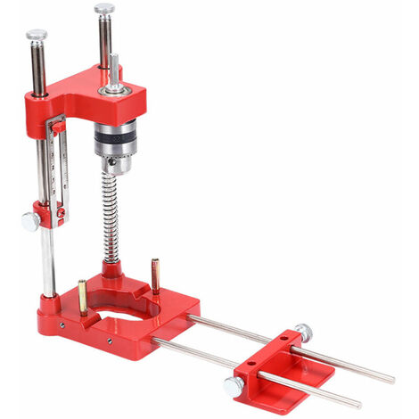 Localisateur de perceuse Guide de gabarit de perçage portable Localisateur de poinçon précis Outil de menuiserie en acier pour charpentier, Rouge