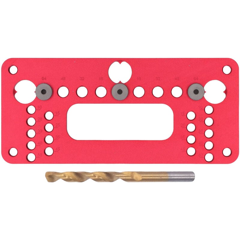 Localisateur de poinçon pour le travail du bois, en alliage d'aluminium, pas de trou, gabarit de perçage, jeu de douilles pour porte d'armoire de