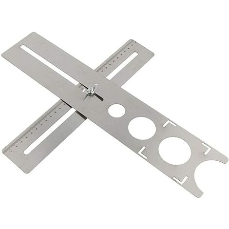 Localizador de agujeros de baldosas de cerámica, herramienta de perforación de agujeros de mármol universal portátil de acero inoxidable de 300 mm, tamaño del agujero: 25 mm/40 mm/45 mm/55 mm