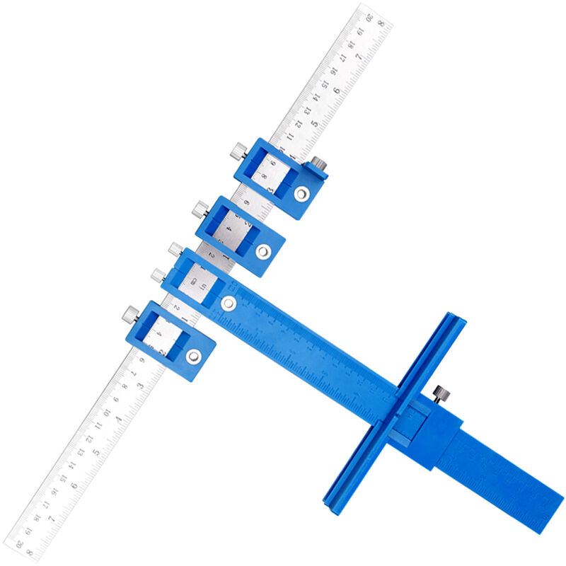 

Localizador de punzon ajustable de acero inoxidable Herrajes para gabinetes Plantilla de perforacion Posicionamiento Guia de anclaje Herramienta de