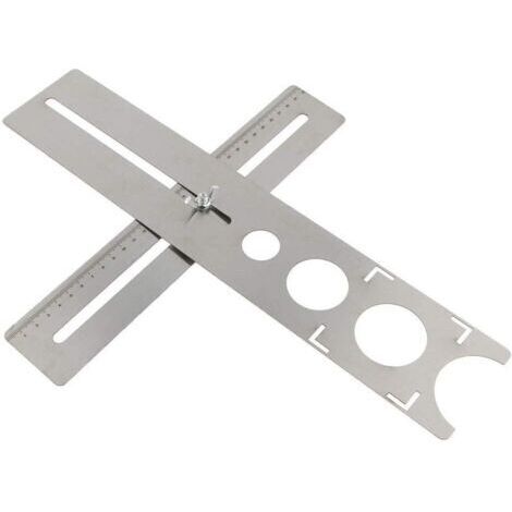 Localizador universal para baldosas de cerámica, estampador universal para herramientas de mármol, estampador portátil universal de acero inoxidable con longitud de 300 mm, tamaños de perforación: 25 