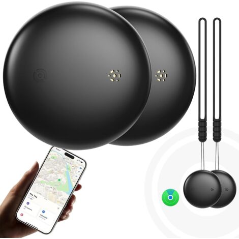 Localizadores de artículos - Paquete de 2 etiquetas inteligentes Air Tracker compatibles con la aplicación Find My (solo iOS 14.5+), seguimiento mundial, batería reemplazable, rastreador para llaves, 