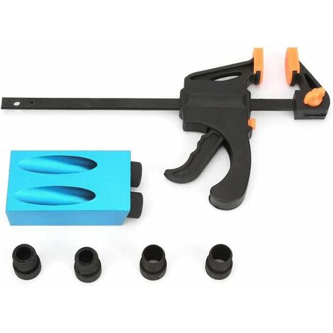 Localizzatore di trapano angolare Kit guida per trapano obliquo per la lavorazione del legno 8 pezzi/set Kit trapano per fori tascabili 15°