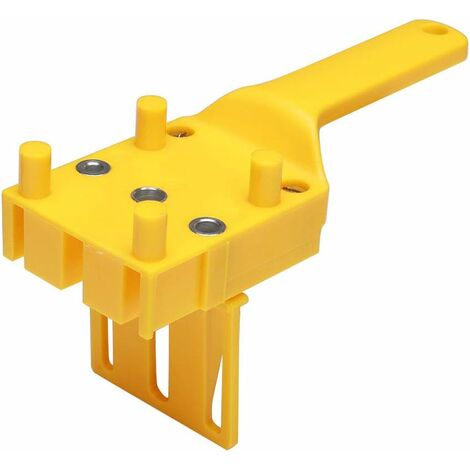 Localizzatore di trapano, perforatore dritto in plastica ABS, dima per tasselli per la lavorazione del legno, localizzatore di trapano per l'installazione di hardware di montaggio, 43 x 6,4 x 6,4 cm