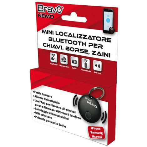 Localizzatore gps portatile bluetooth BRAVO NEMO per borse chiavi zaini e valige