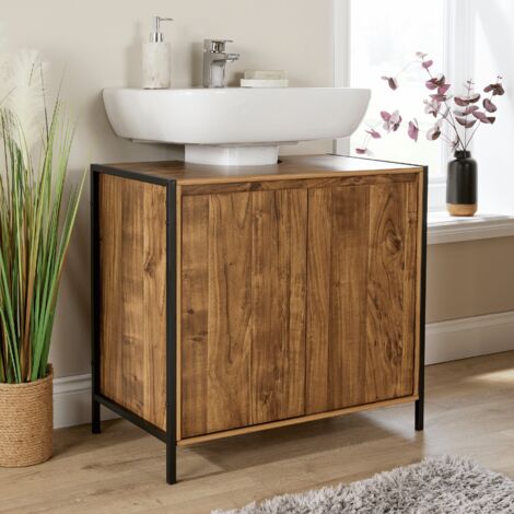 Locastra Under Basin Unit Bathroom Storage Organiser Floor Unit Modern Design