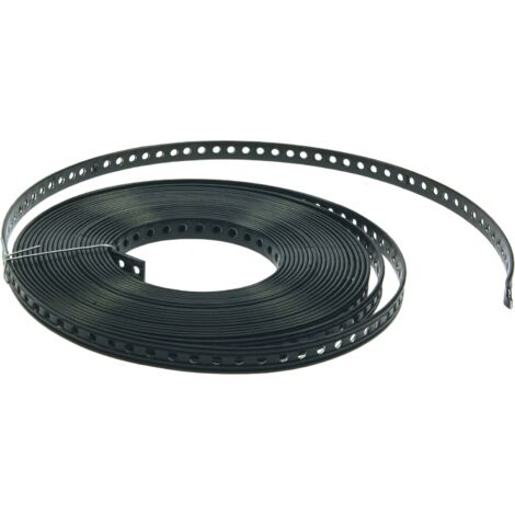 Lochband kunststoffummantelt 14x3mm - Metallband Montageband zur Befestigung von Rohren und Leitungen auf Beton, Stahl verzinkt, PVC ummantelt