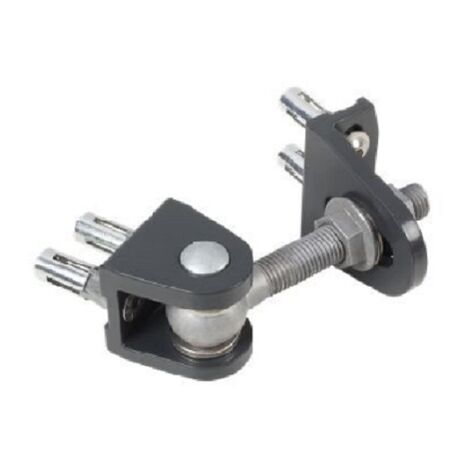 Locinox – Charnières à visser 180° avec réglage hauteur jusqu'à 17.5mm – Fixation Quick-Fix – Conception anti-vandalisme – Pour portes réversibles