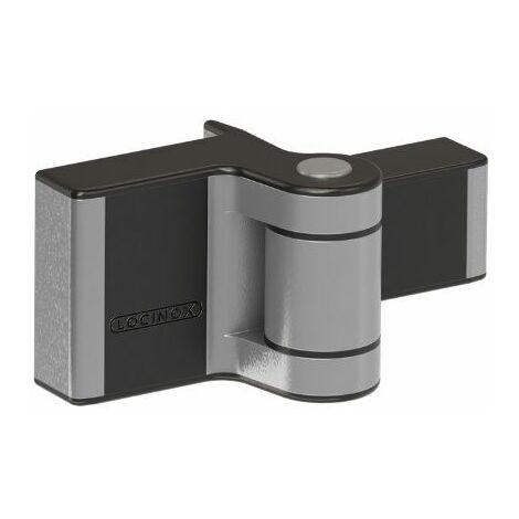 Locinox – Charnières en applique aluminium noir 180° – Réglables jusqu'à 20mm en hauteur et 15mm en largeur – Pour portes jusqu'à 60kg