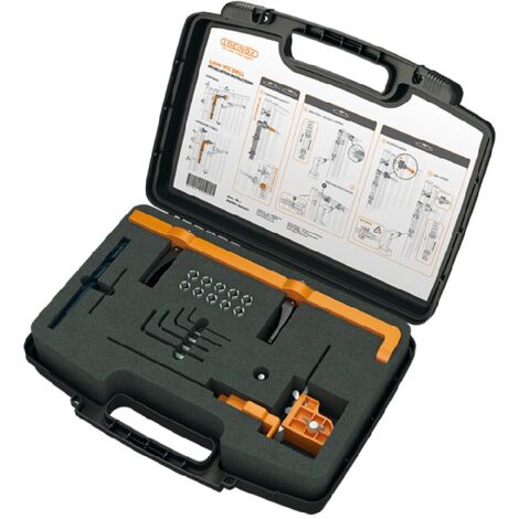 Locinox – Gabarit de perçage et de montage pour ferme-portails Lion et Verticlos-2 – Installation rapide – Alignement parfait – Coffret avec outils inclus