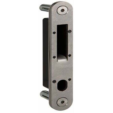 Locinox – Gâche en acier inoxydable pour serrure à encastrer – Ancrage crochet 33mm – Coffre amovible pour bois et PVC – Épaisseur 6mm