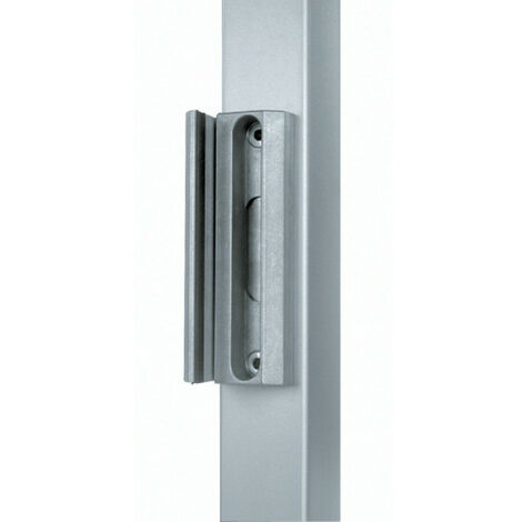 Locinox – Gâche pour serrure électrique 168x48mm – Aluminium brut – Compatible profils 40 à 60mm – Fixation Quick-Fix – Butée réglable