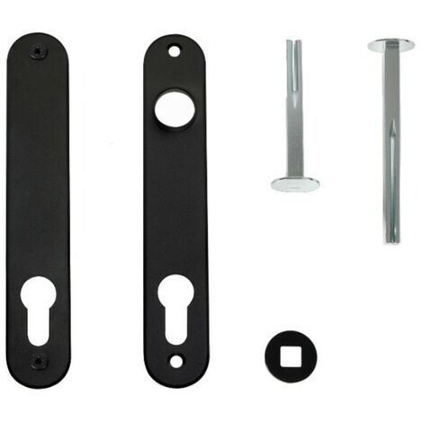 Locinox – Jeu de plaques de propreté pour serrures à encastrer (2 pièces) RAL9005 – Protection esthétique et durable – Installation rapide et facile