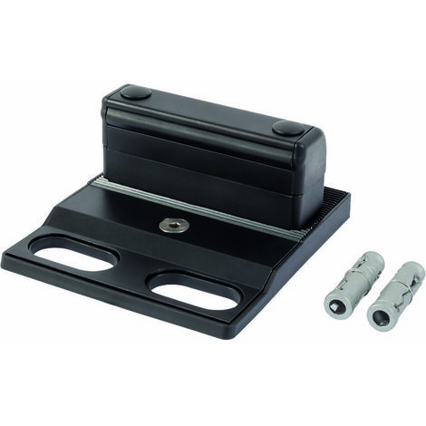 Locinox – SABO Butée de sol réglable à visser – Aluminium anodisé noir – Longueur 132 mm – Largeur 149 mm – Réglable 20 à 45 mm