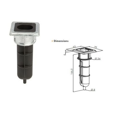 Locinox – Sabot de sol béton pour verrou jusqu'à 20mm – Installation rapide – Stabilité et sécurité pour verrous de sol – Nettoyage facile