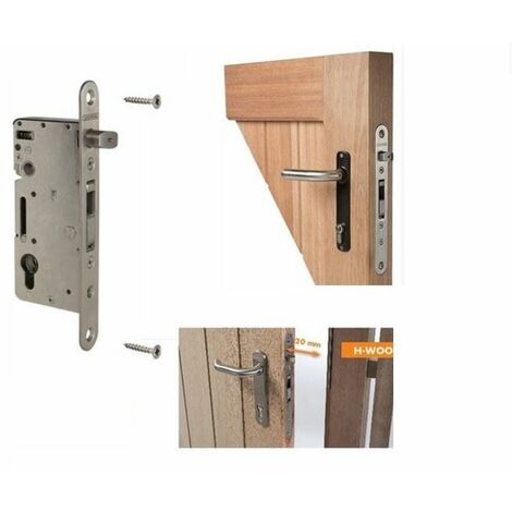 Locinox – Serrure à encastrer pour portail en bois – Acier inoxydable – Axe 60 mm – Pêne demi-tour réglable 20 mm – Verrouillage sécurisé