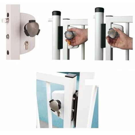Locinox – Serrure de sécurité enfant pour piscine – Acier inoxydable – Profil 50 mm – Norme NF P90-306 – 3 clés incluses