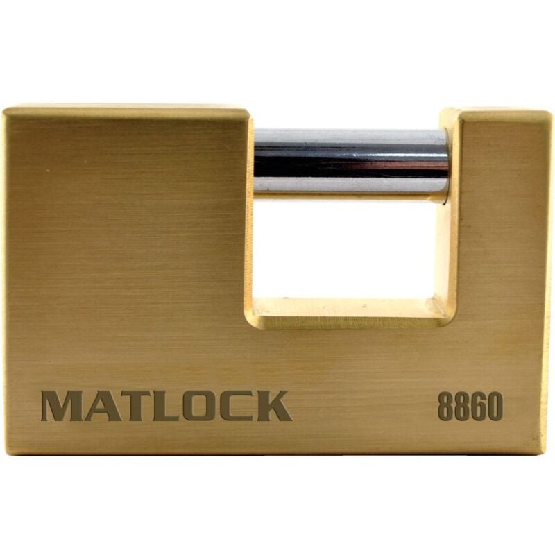 Matlock Lock Block Brass Key Padlock - 83mm