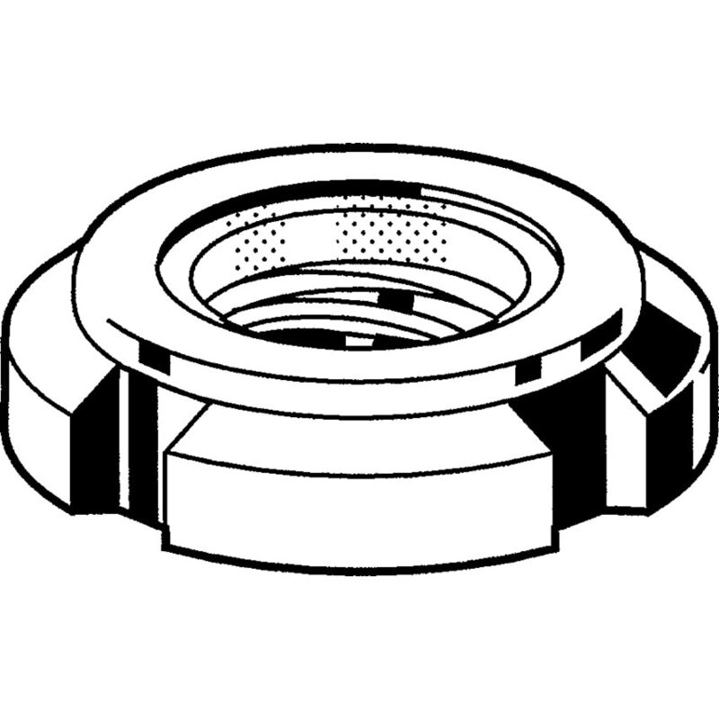 M10X0.75 Slotted Round Locknut n/m Insert z&y - Qualfast